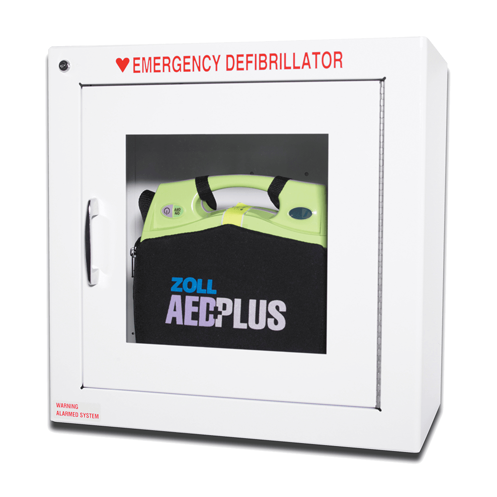Indoor alarmed AED wall cabinet